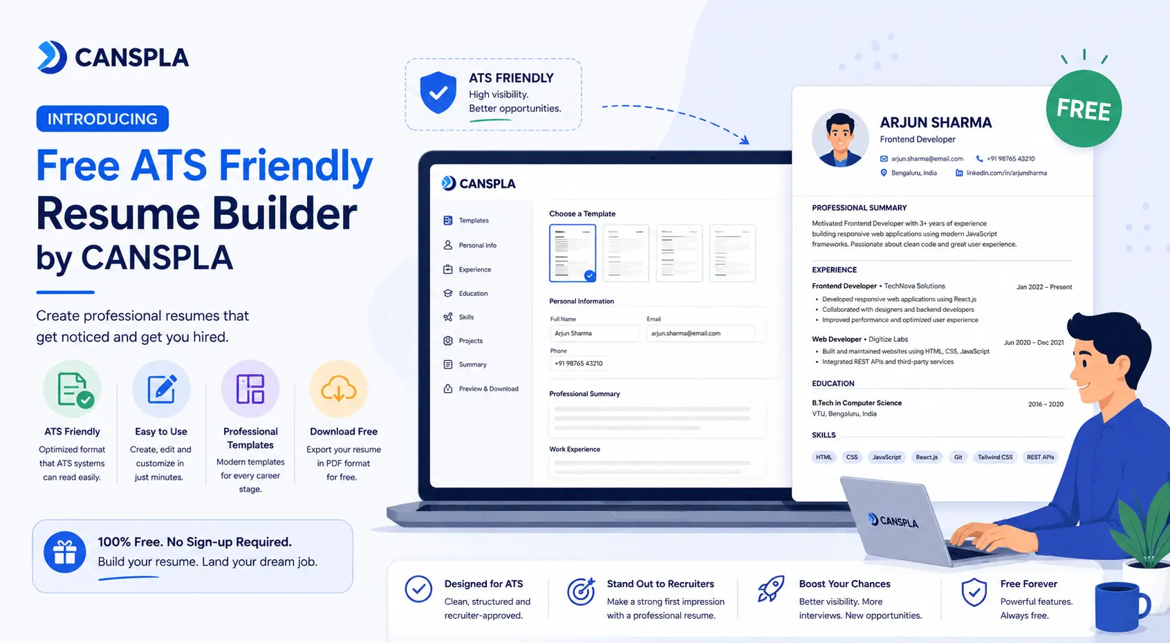 Introducing Free ATS Friendly Resume Builder by CANSPLA Featured Image