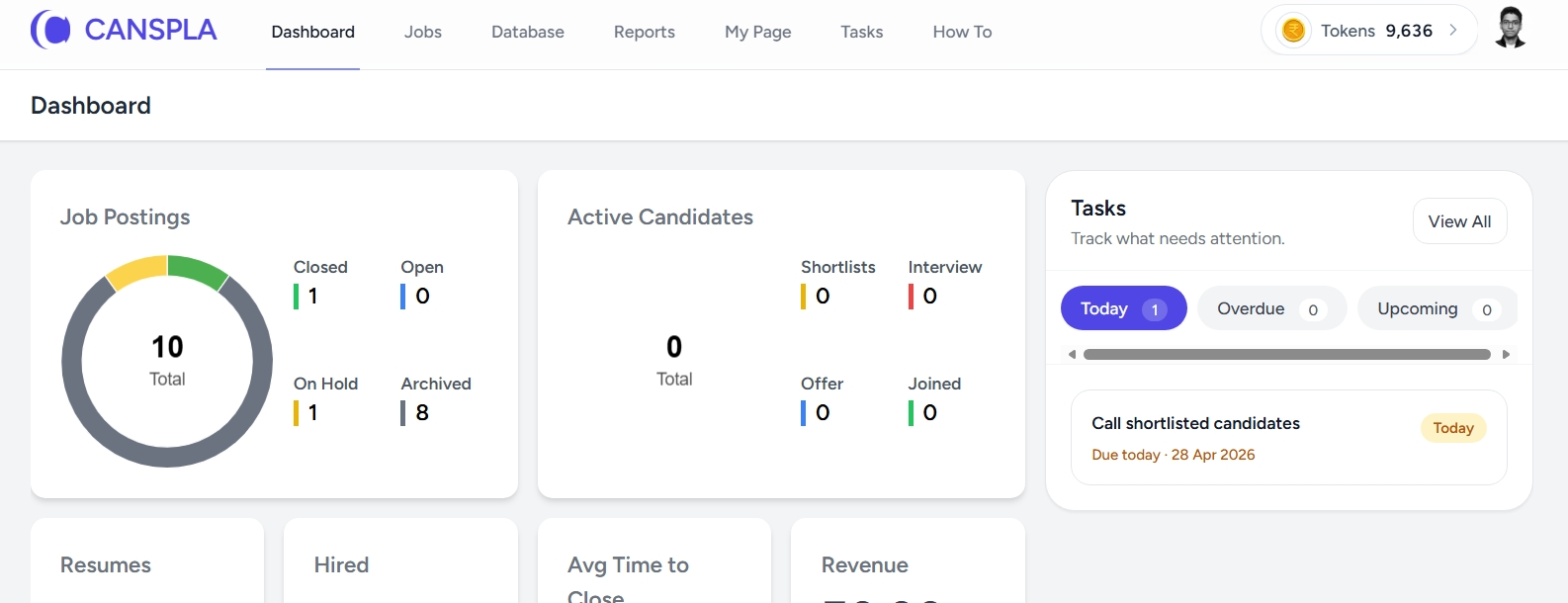Canspla tasks widget